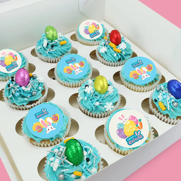 Easter Cupcakes with Edible Image - Goldelucks Same Day Gift Delivery