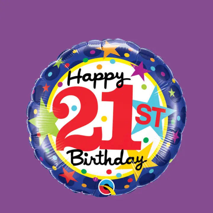 Happy 21st Birthday Balloon - Goldelucks Same Day Gift Delivery