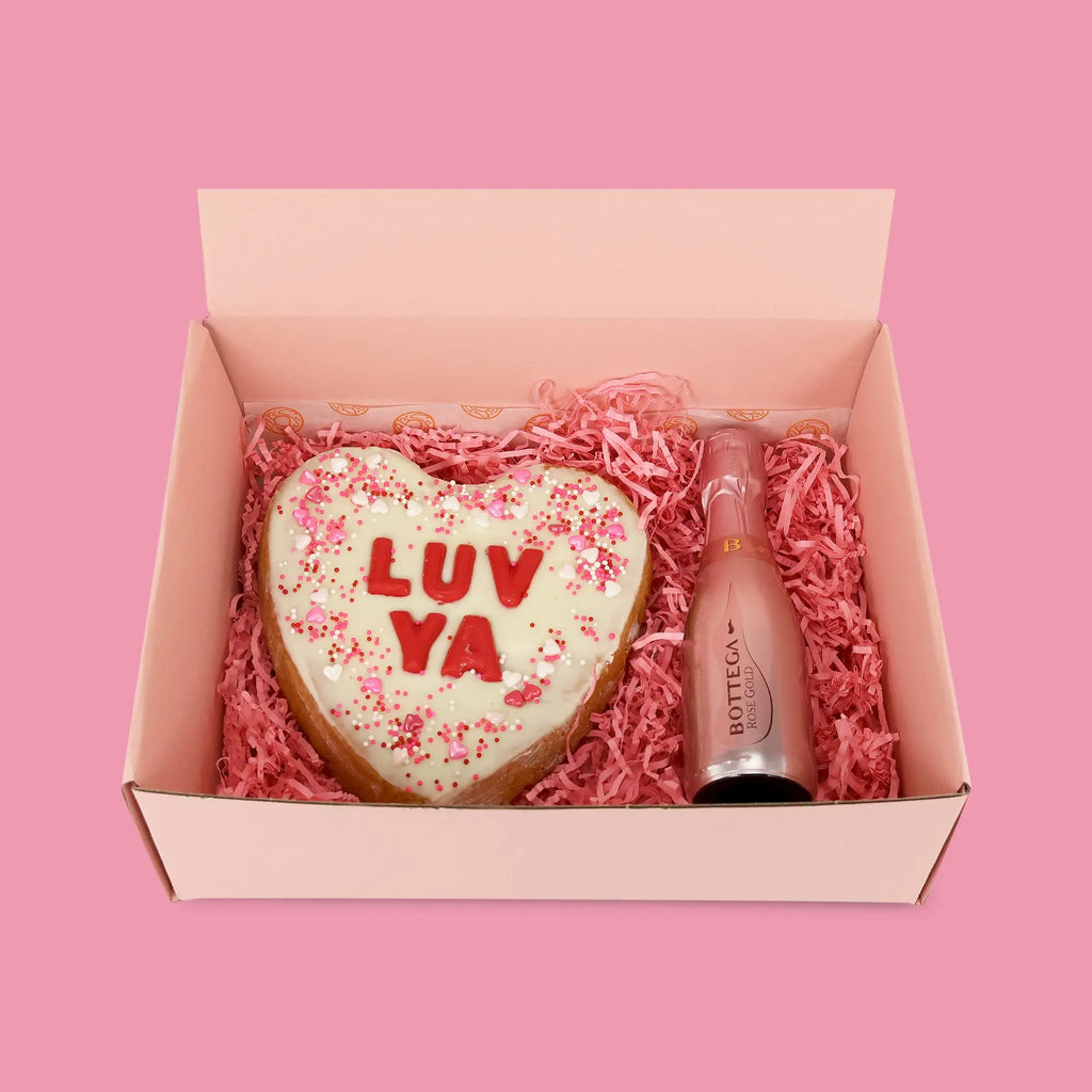 'LUV YA' Cookie with Champagne - Goldelucks Same Day Gift Delivery