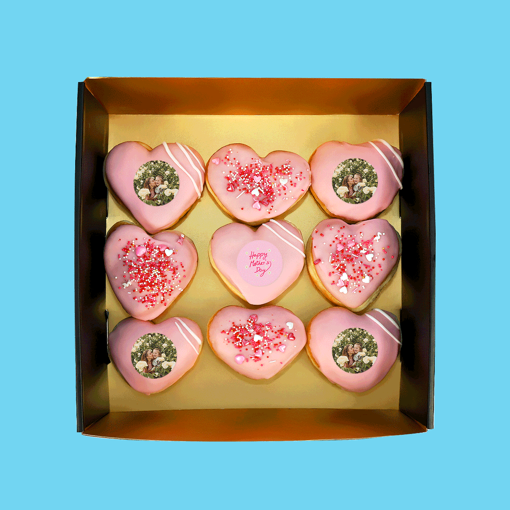 Personalised Mother's Day Heart Donut Box