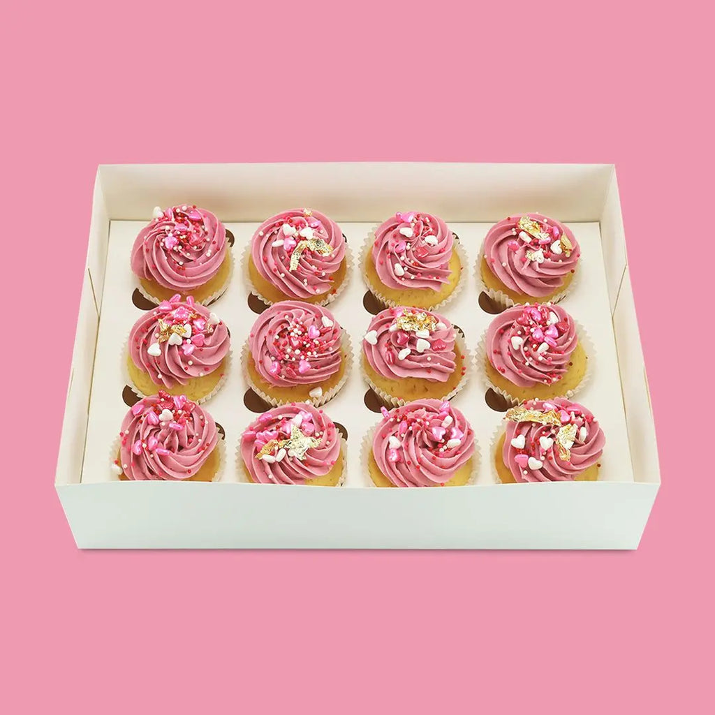 Pink & Gold Cupcakes - Goldelucks Same Day Gift Delivery