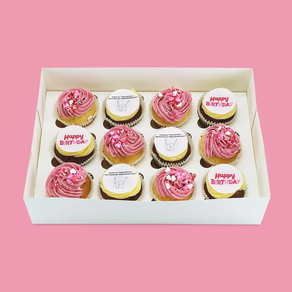 Rude Happy Birthday Cupcakes - Goldelucks Same Day Gift Delivery