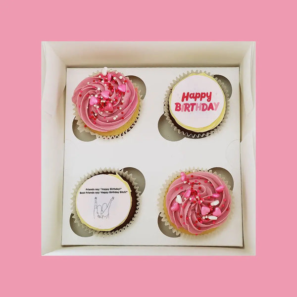 Rude Happy Birthday Cupcakes - Goldelucks Same Day Gift Delivery