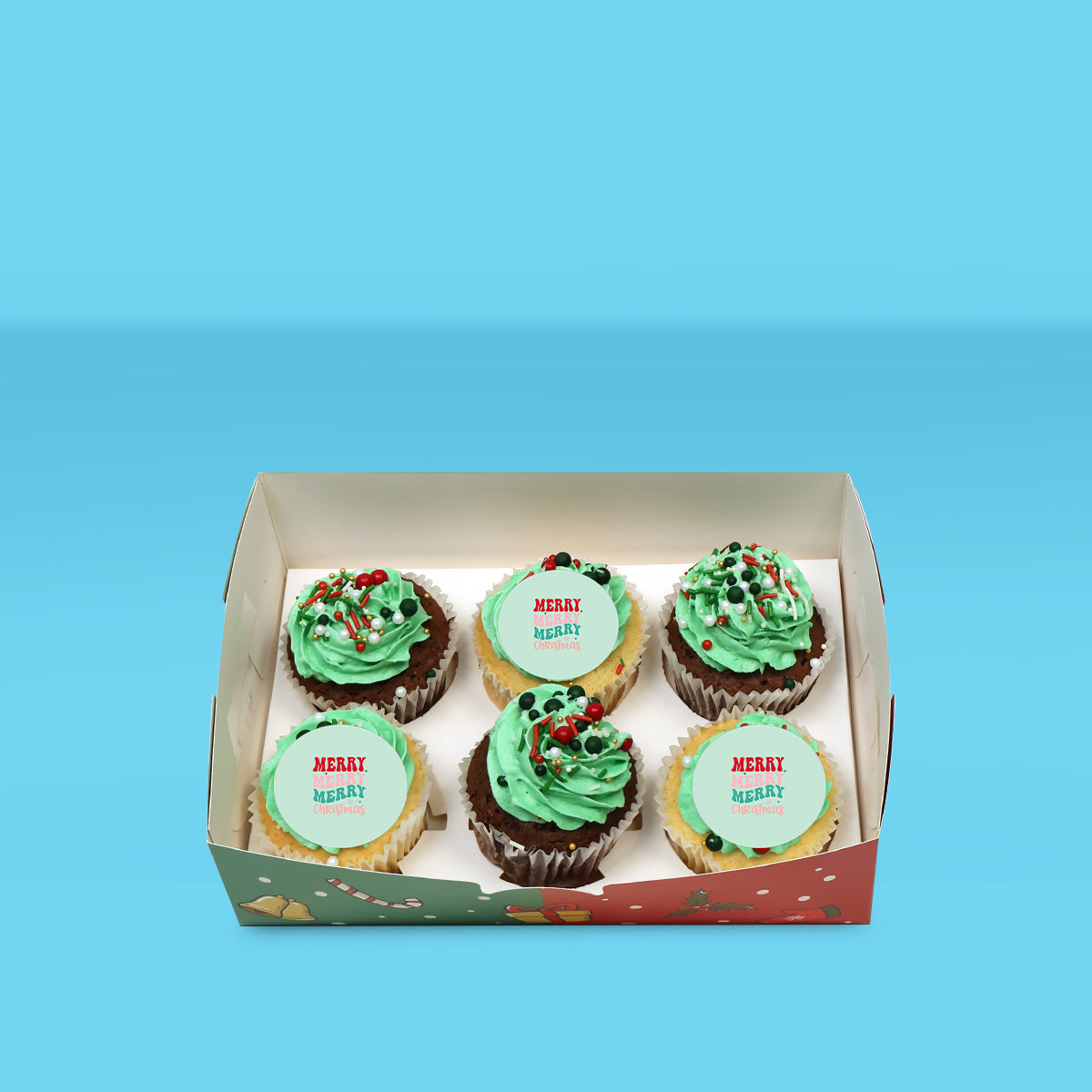 Small Christmas Cupcake Gift Box Goldelucks