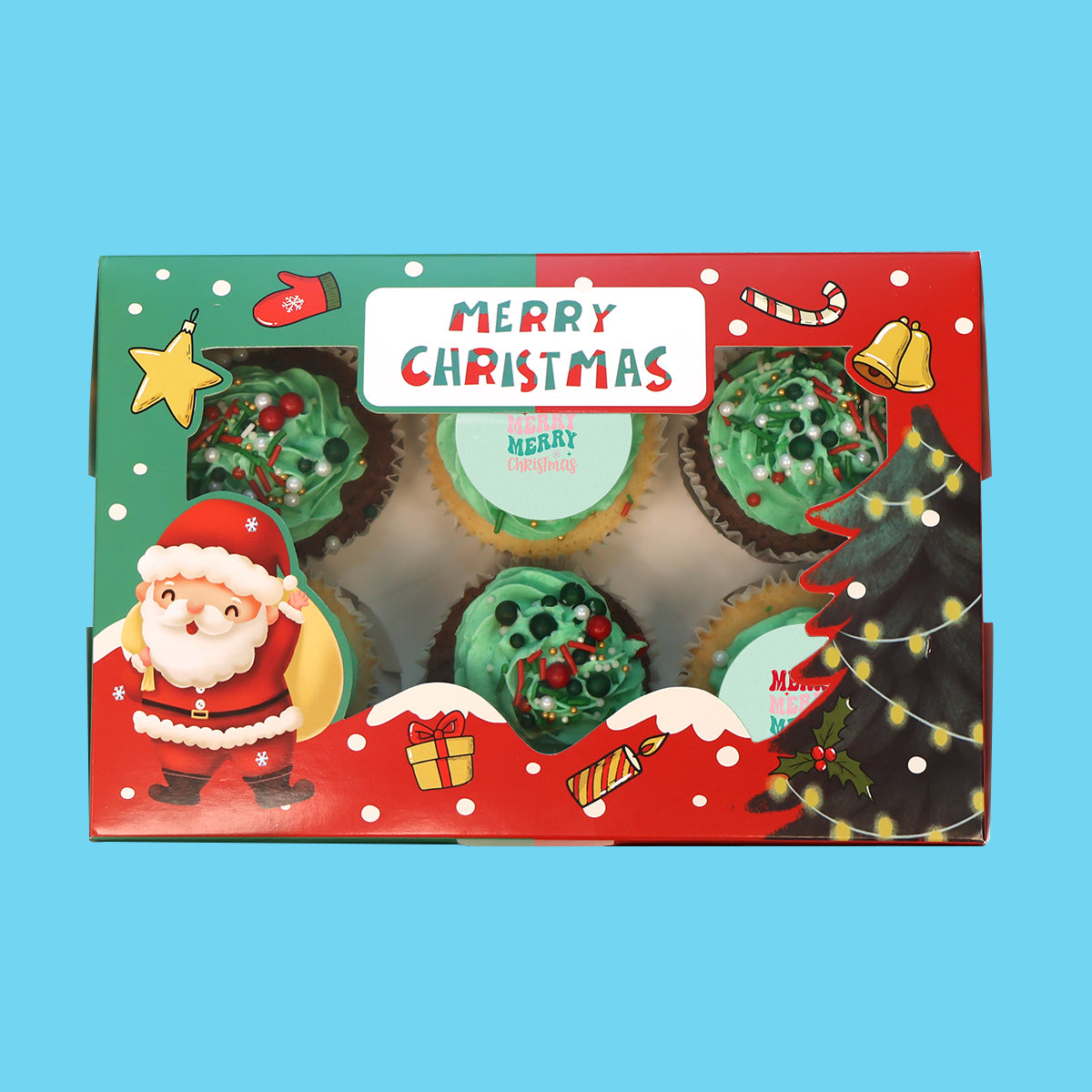 Small Christmas Cupcake Gift Box Goldelucks