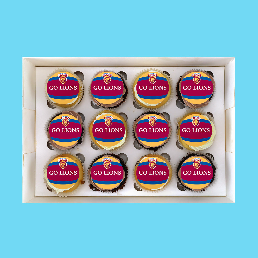Brisbane Lions AFL Cupcakes Same Day Delivery Goldelucks