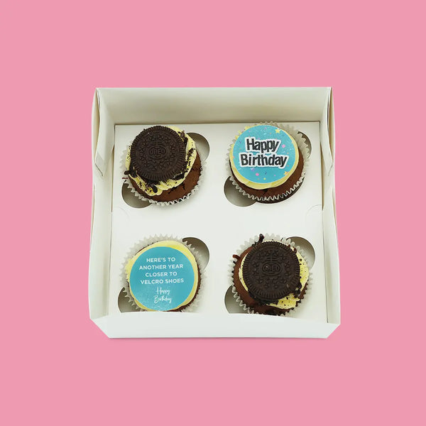 Blue Happy Birthday Cupcakes - Goldelucks Same Day Gift Delivery