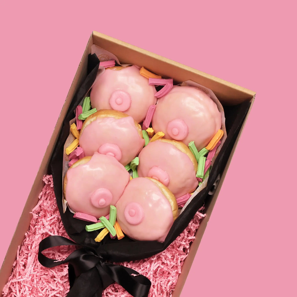 Boob Donut Rose Bouquet - Goldelucks Same Day Gift Delivery