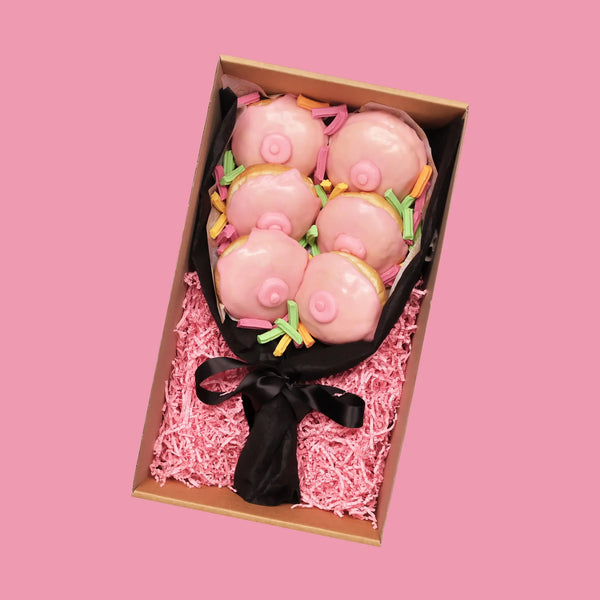 Boob Donut Rose Bouquet - Goldelucks Same Day Gift Delivery