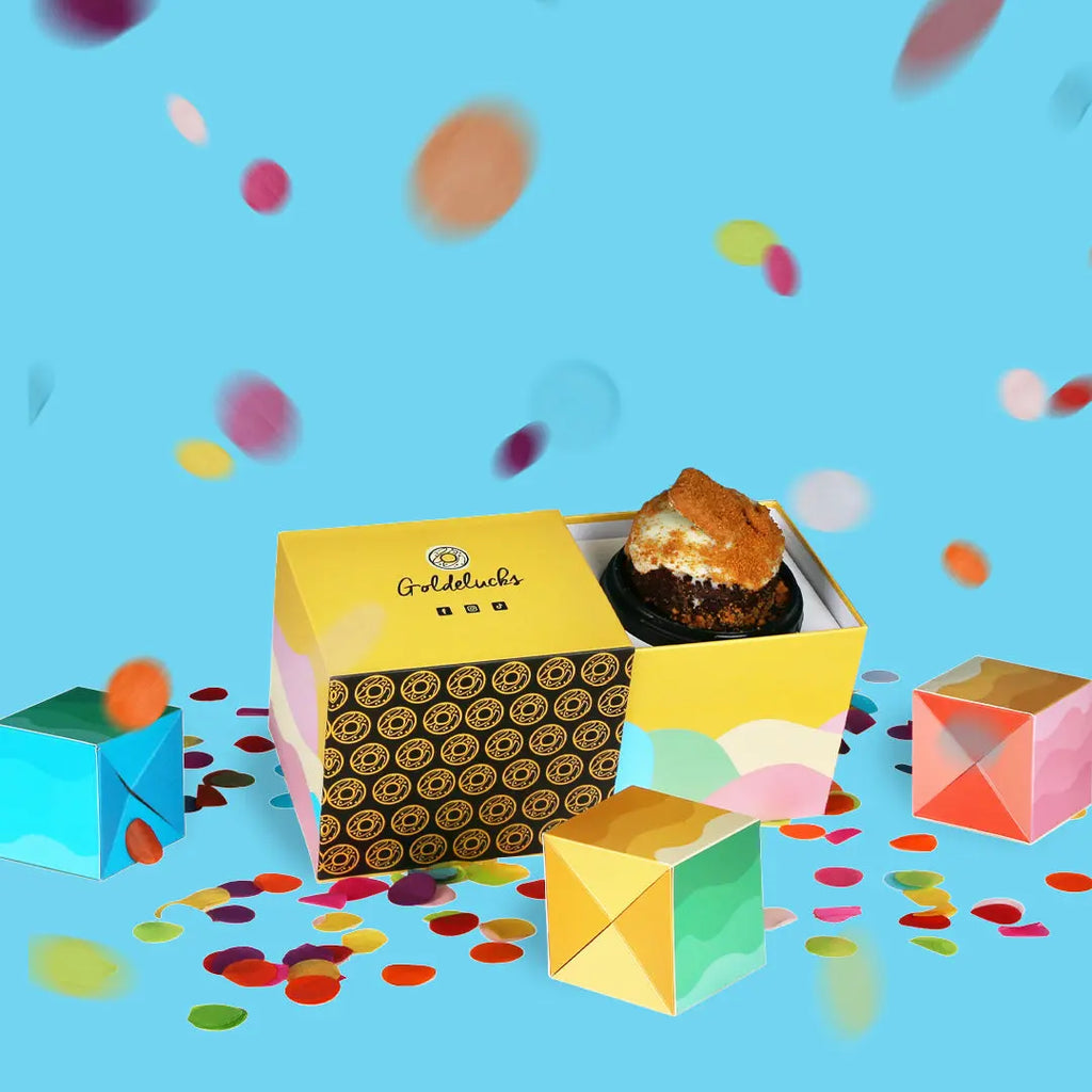 Cake Bounce Box & Confetti Explosion - Goldelucks Same Day Gift Delivery
