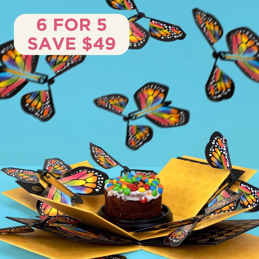 Cake Explosion Box with Flying Butterflies Bundle - Goldelucks Same Day Gift Delivery