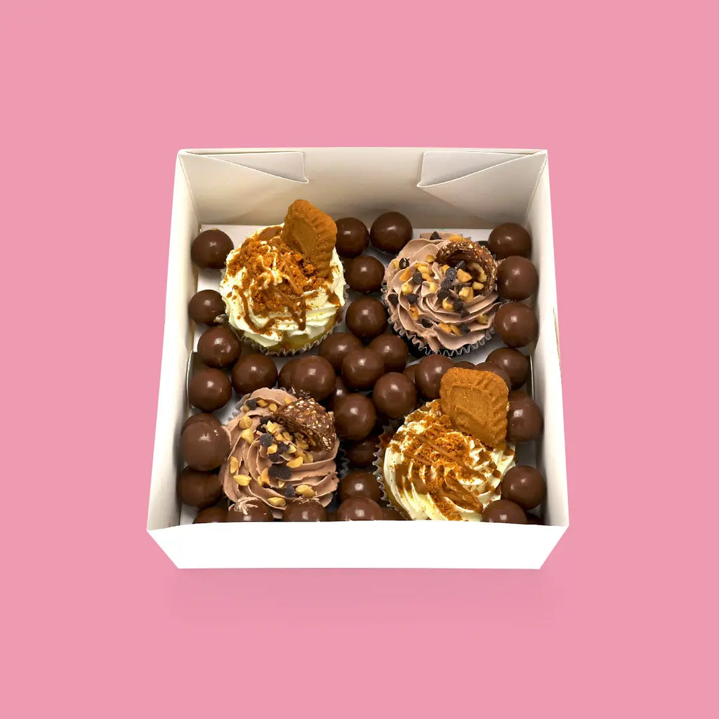 Nutella Rocher & Biscoff Cupcakes w/ Choc Malt Balls - Goldelucks Same Day Gift Delivery