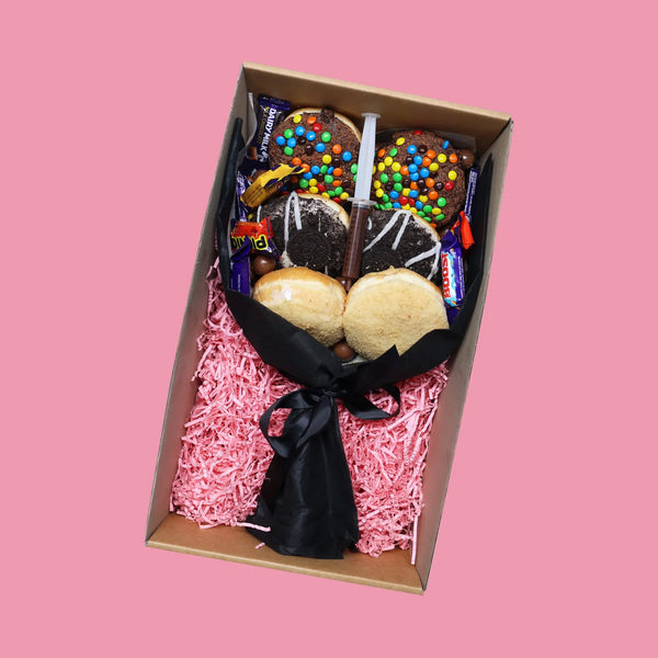 Chocolate Donut Rose Bouquet - Goldelucks Same Day Gift Delivery