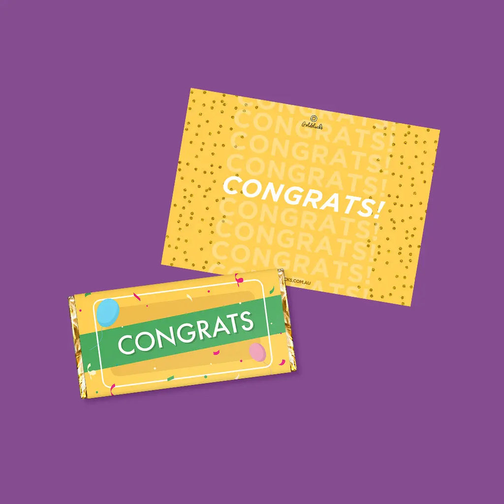 Congrats Chocolate & Card Combo - Goldelucks Same Day Gift Delivery