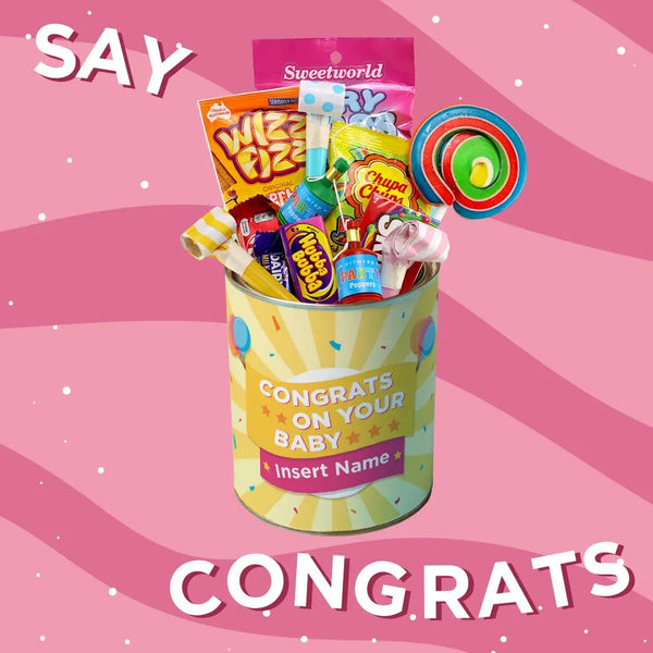 Congrats on Your Baby Candy Tin - Goldelucks Same Day Gift Delivery
