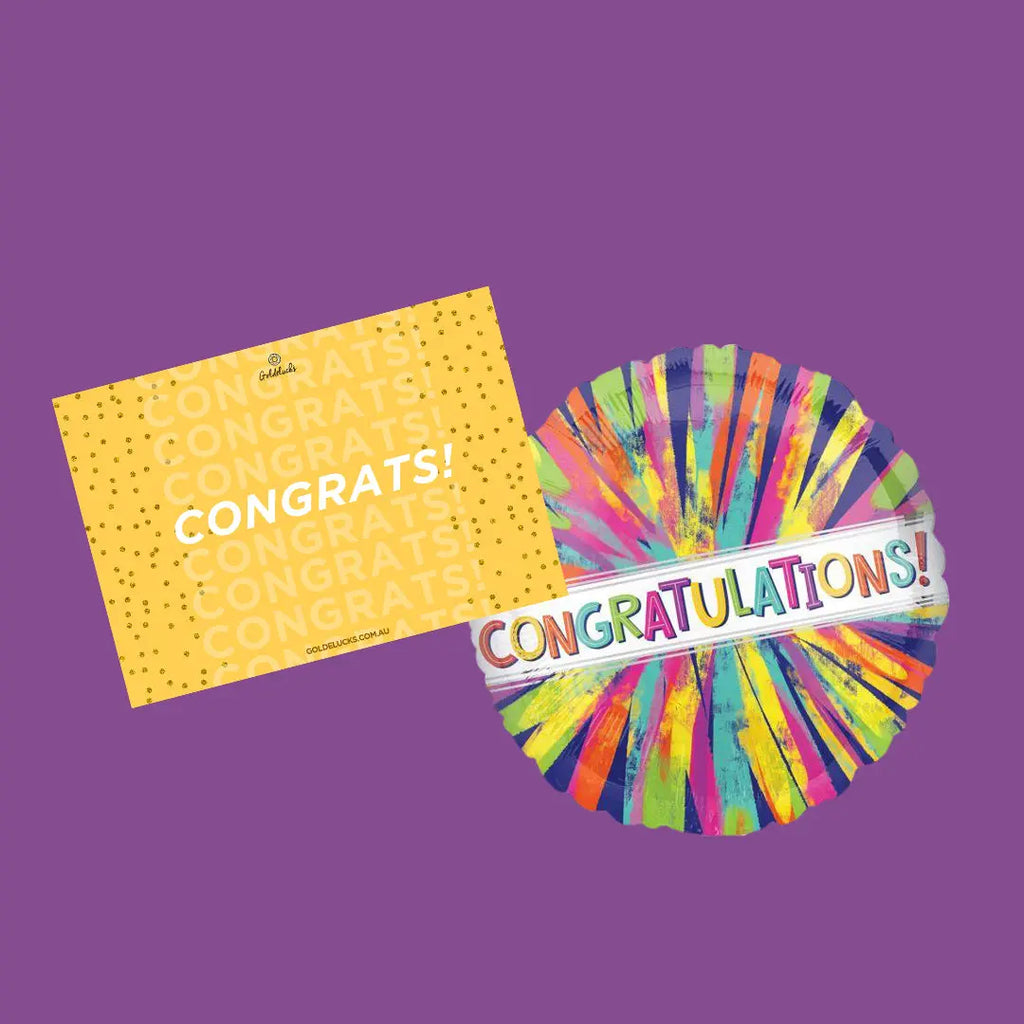 Congratulations Card & Balloon Combo - Goldelucks