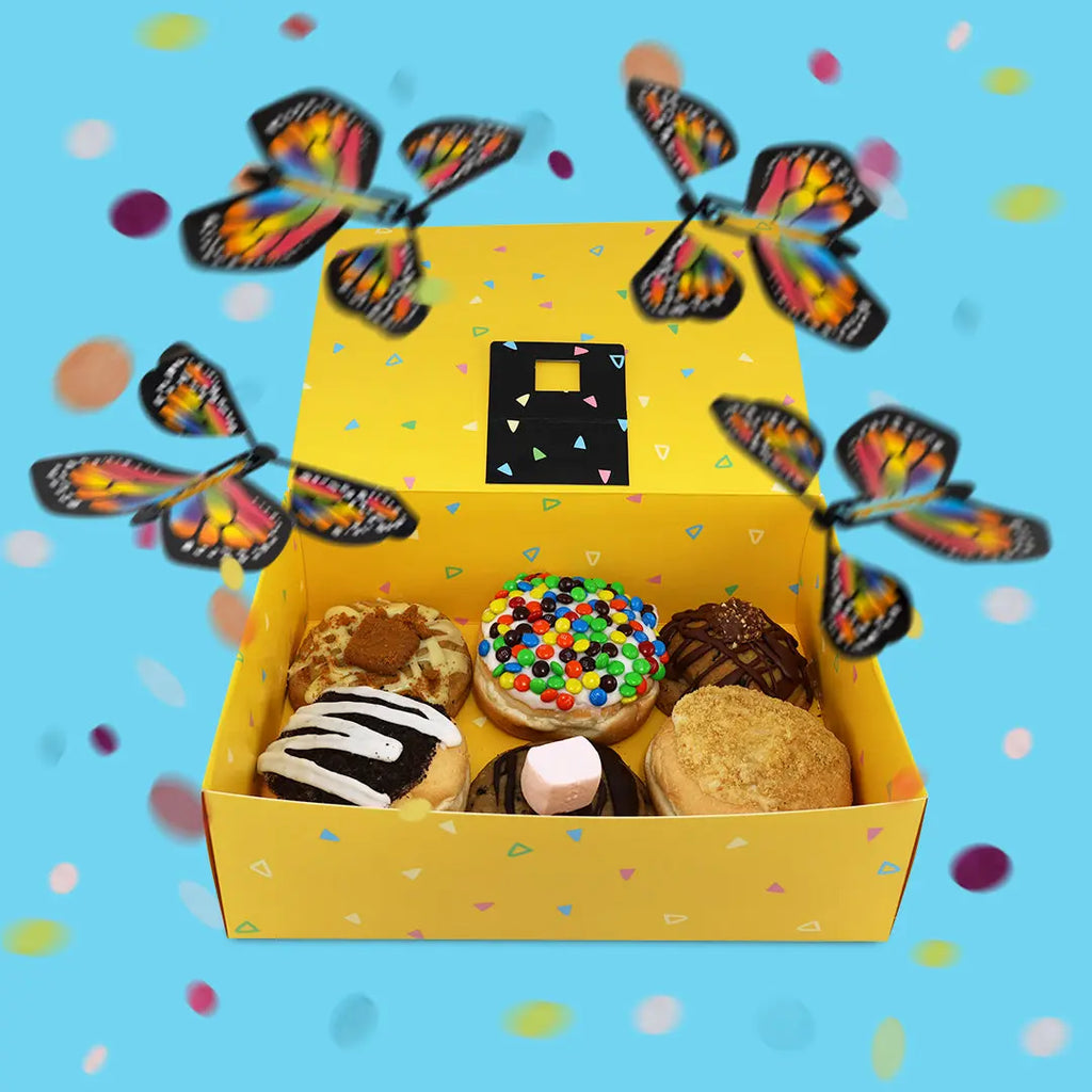 Donut & Cookie Hamper + Confetti Explosion + 4x Butterflies - Goldelucks Same Day Gift Delivery