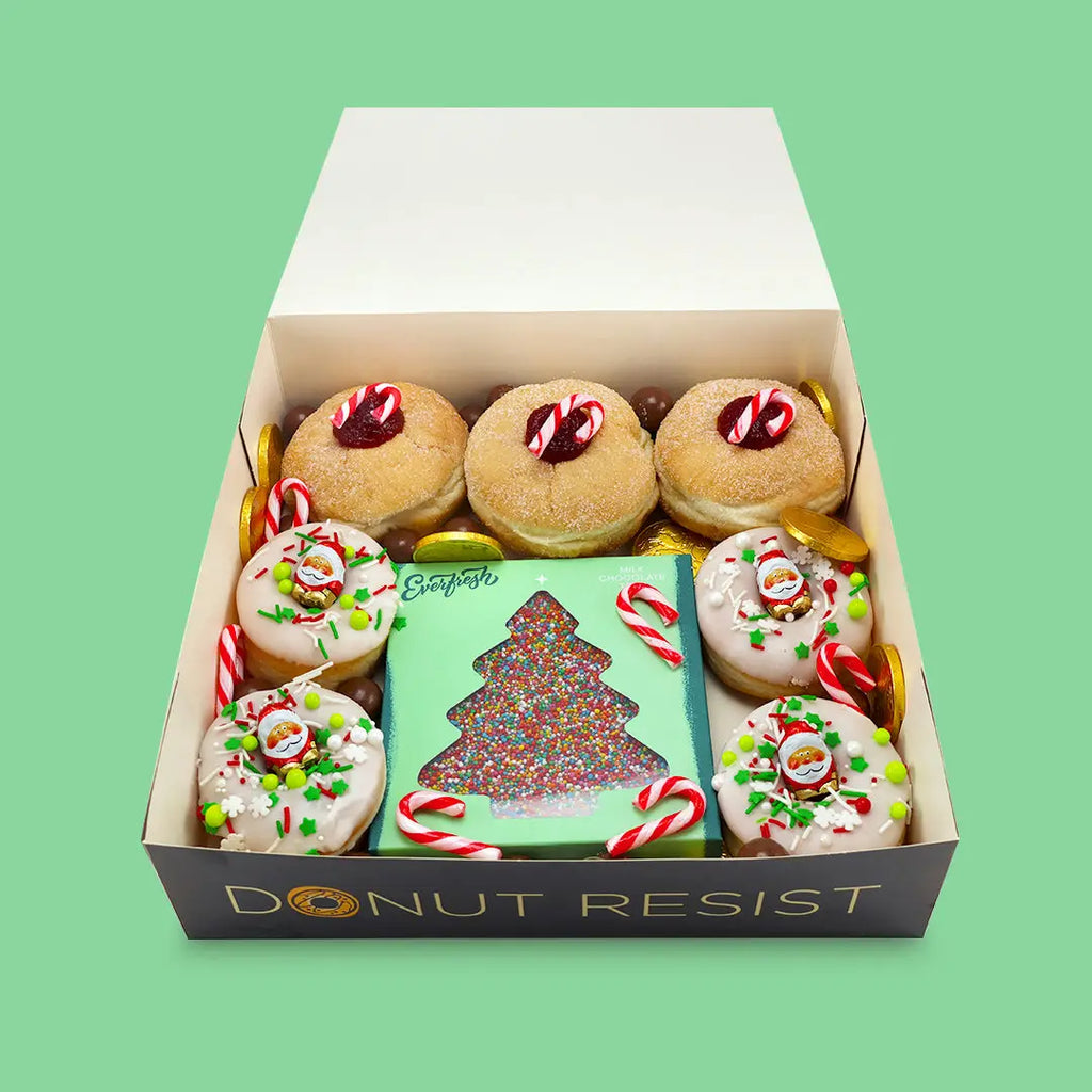 Chocolate Christmas Tree w/ Donuts - Goldelucks Same Day Gift Delivery