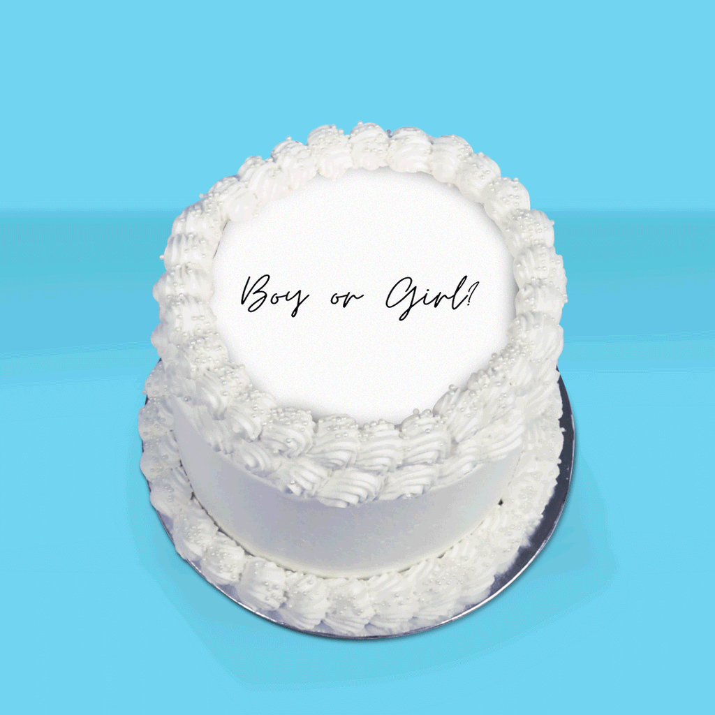 Gender Reveal Burn Away Cake