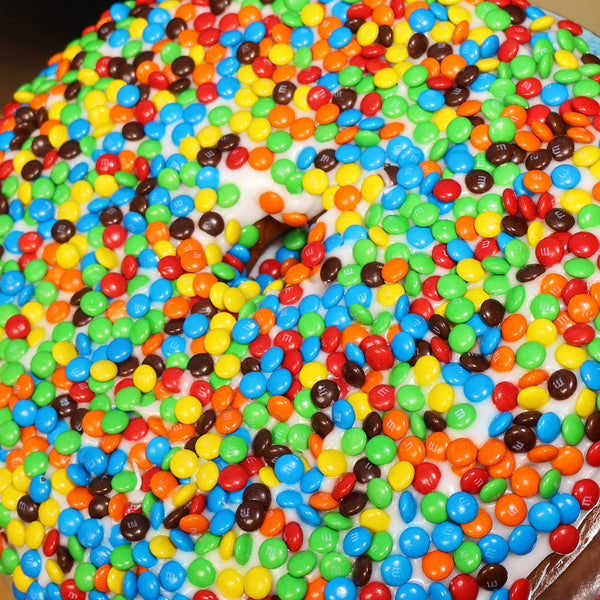 The Giant M&M Donut Cake