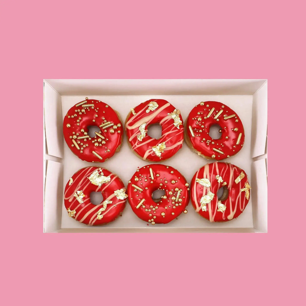 Gourmet Red & Gold Donuts