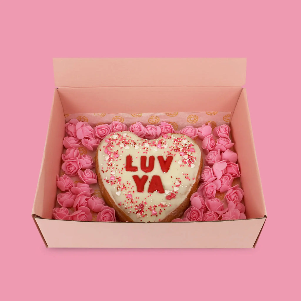'LUV YA' Cookie with Roses - Goldelucks Same Day Gift Delivery