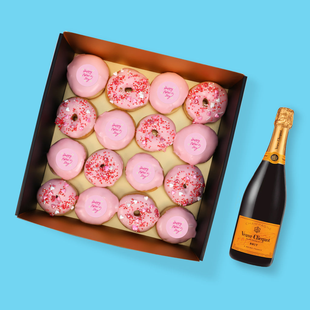 Large Mother's Day Donut Box & Veuve Cliquot