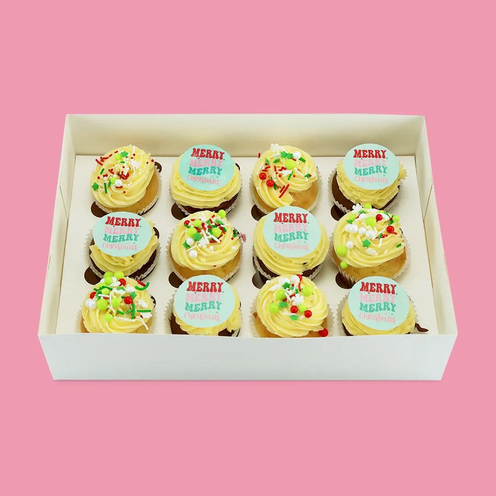 Merry Christmas Cupcakes - Goldelucks Same Day Gift Delivery
