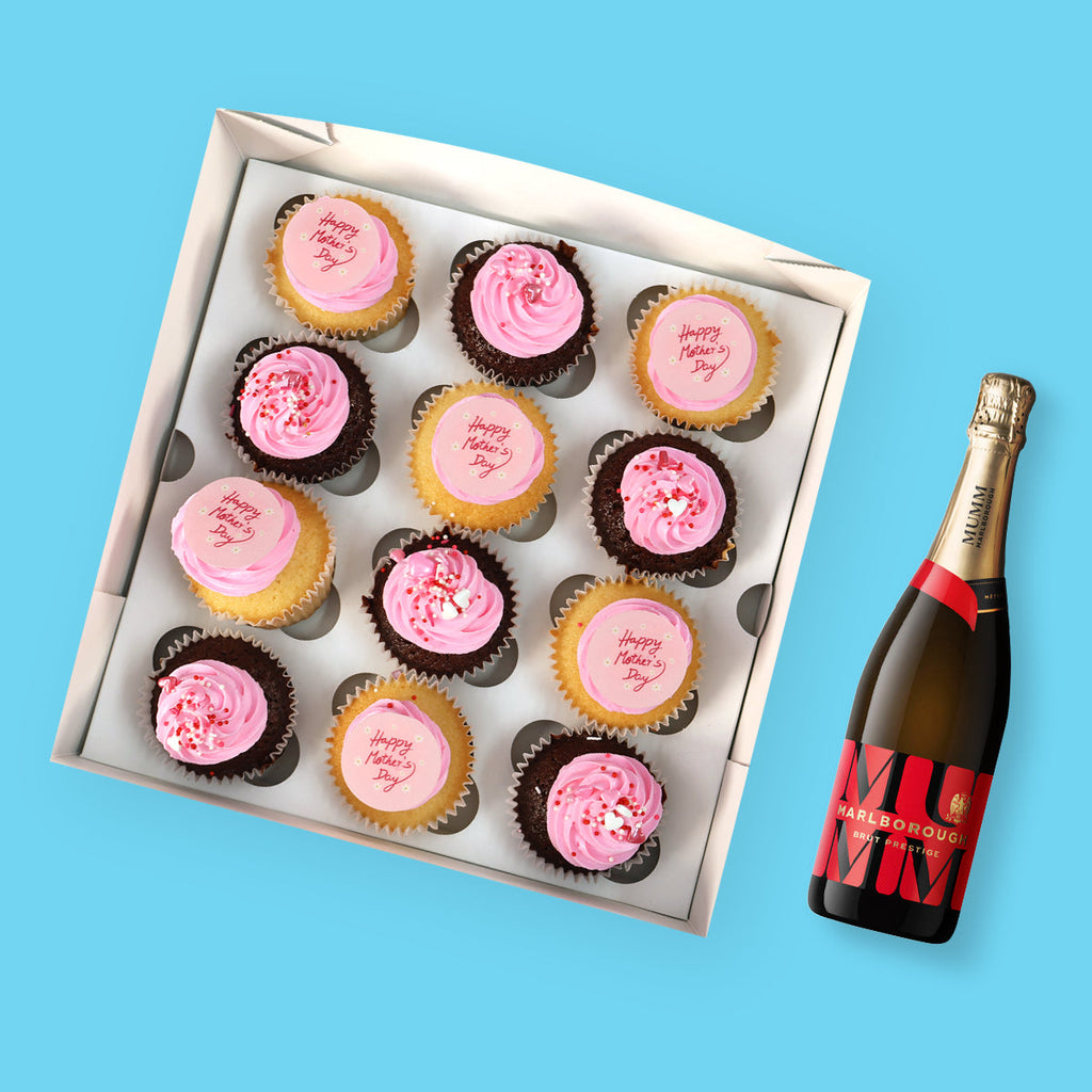 Personalised Mother's Day Cupcakes & Mumm Malborough - Goldelucks 