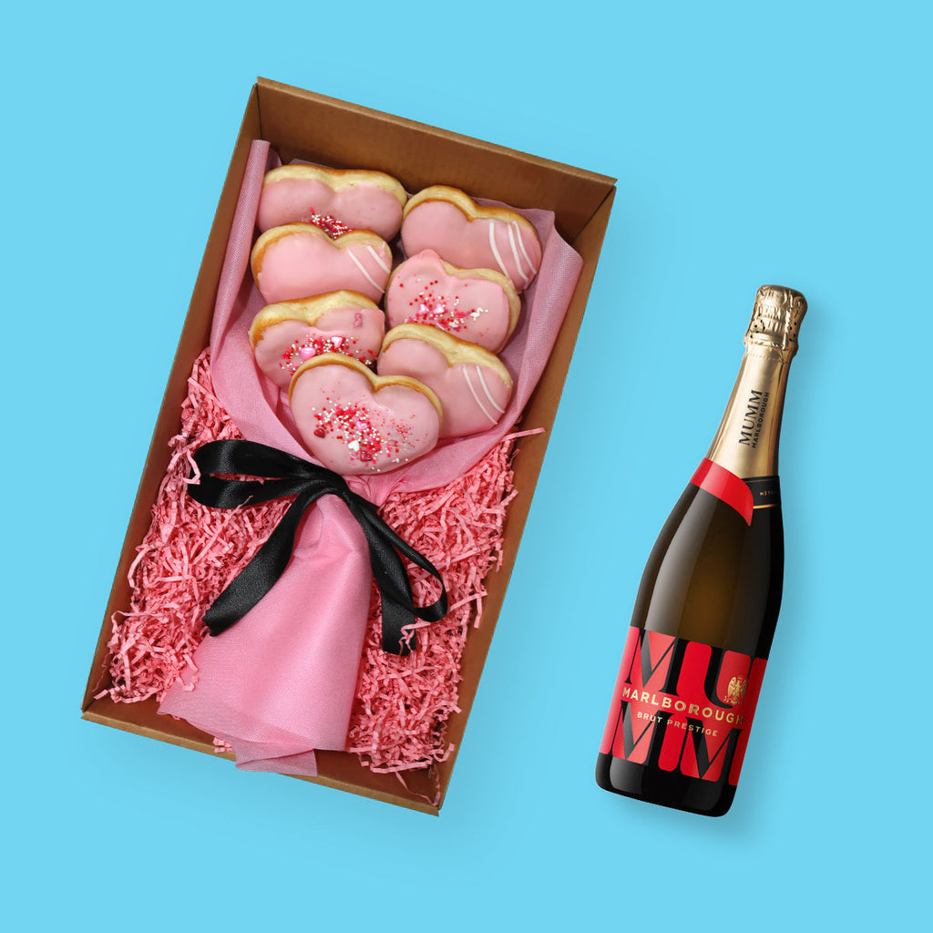 Mother's Day Heart Donut Bouquet & Veuve Clicquot - Goldelucks 
