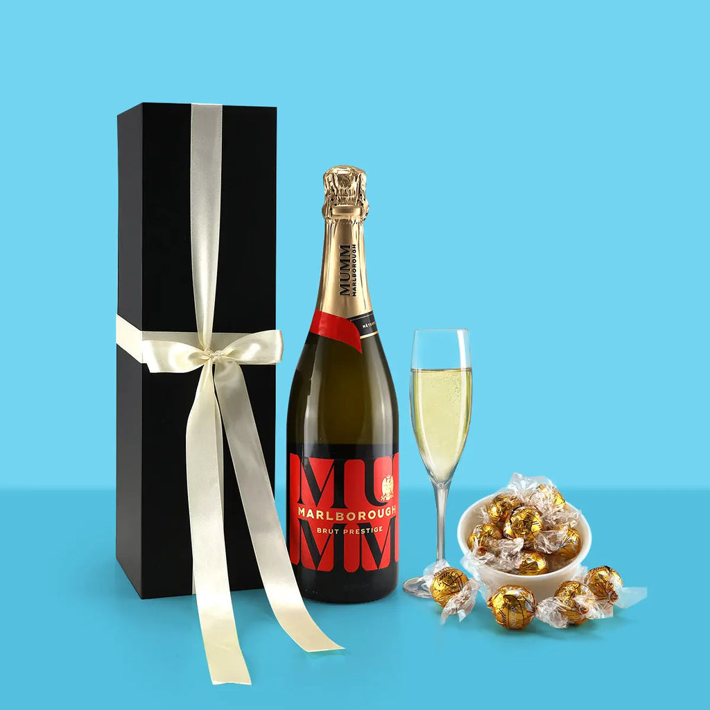 Mumm Malborough Sparkling with Lindt Balls Hamper - Goldelucks Same Day Gift Delivery