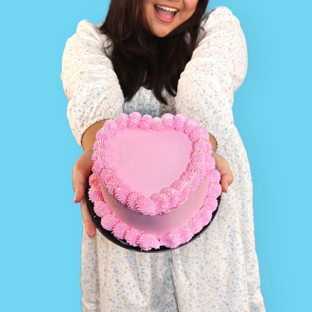 Pink Heart Cake