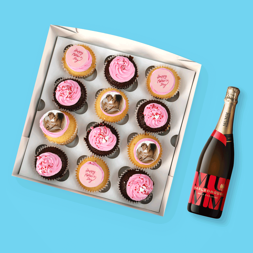 Personalised Mother's Day Cupcakes & Mumm Malborough