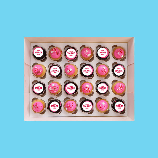 Personalised Mini Rainbow Cupcakes - Goldelucks 