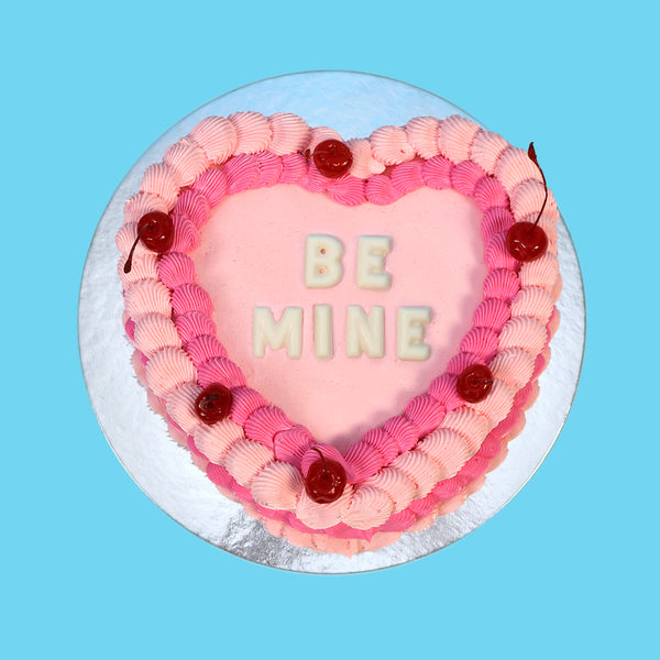 BE MINE Pink Heart Cake