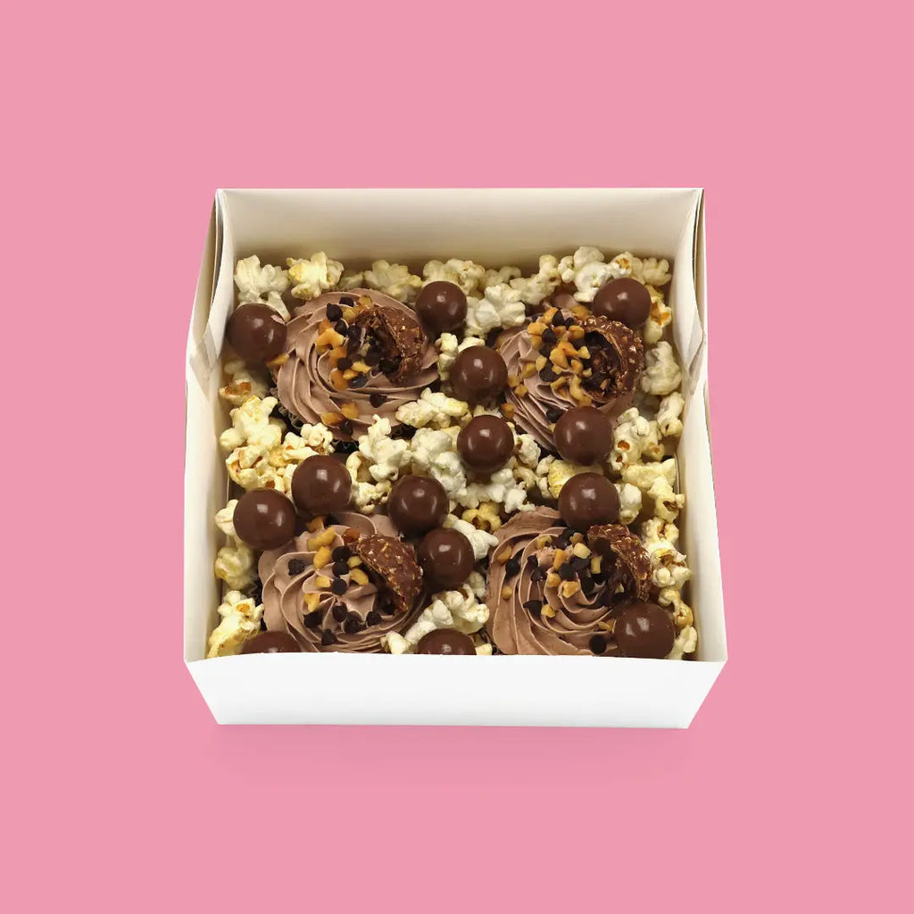 Nutella Rocher Cupcakes w/ Popcorn & Choc Malt Balls - Goldelucks Same Day Gift Delivery