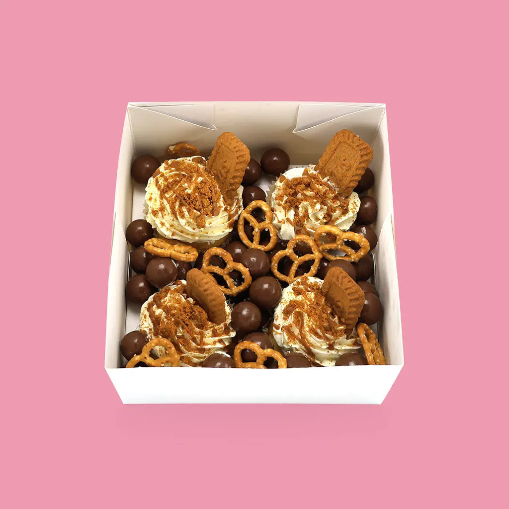 Biscoff Cupcakes w/ Pretzels & Choc Malt Balls - Goldelucks Same Day Gift Delivery
