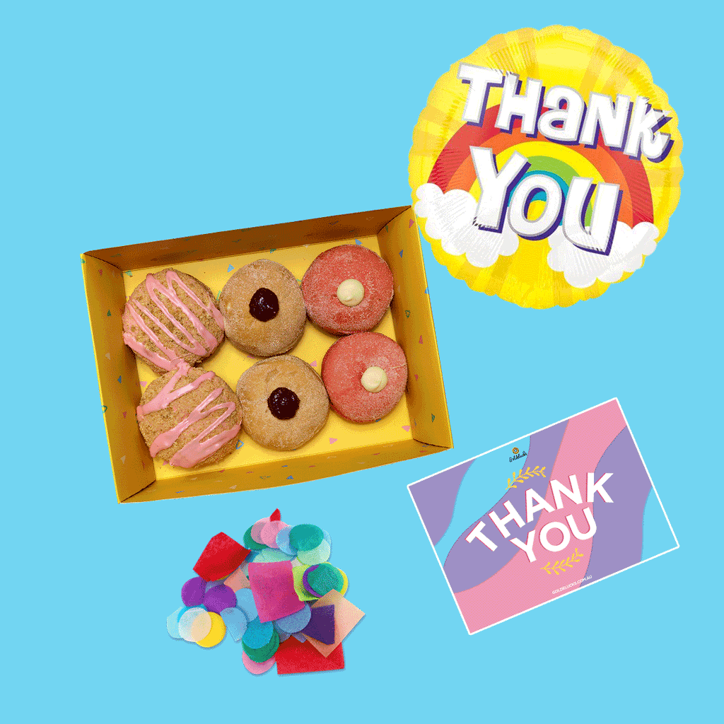 Thank You Vegan Donut Confetti Hamper Bundle - Goldelucks Same Day Gift Delivery