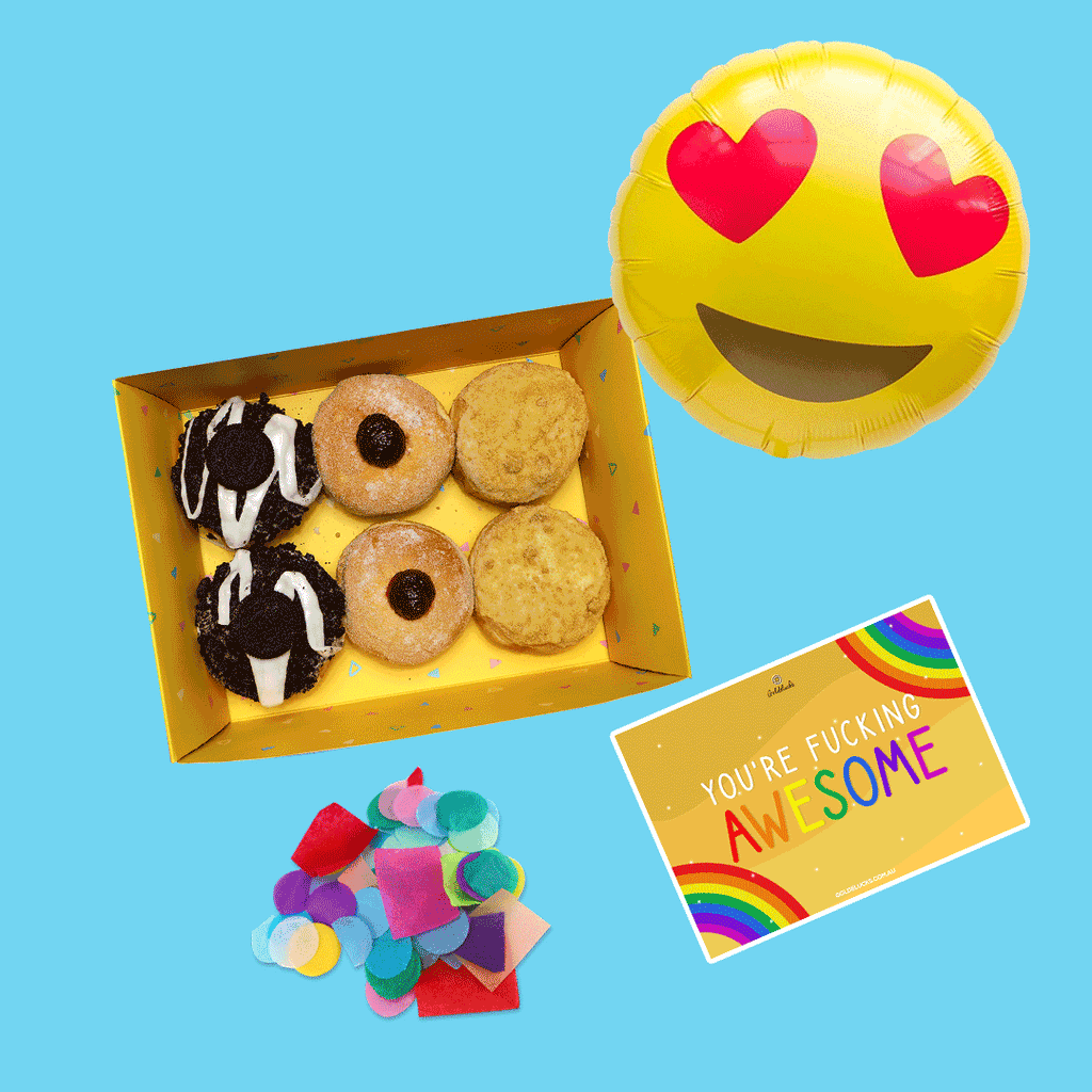 Thinking of You Donut Confetti Hamper Bundle - Goldelucks Same Day Gift Delivery