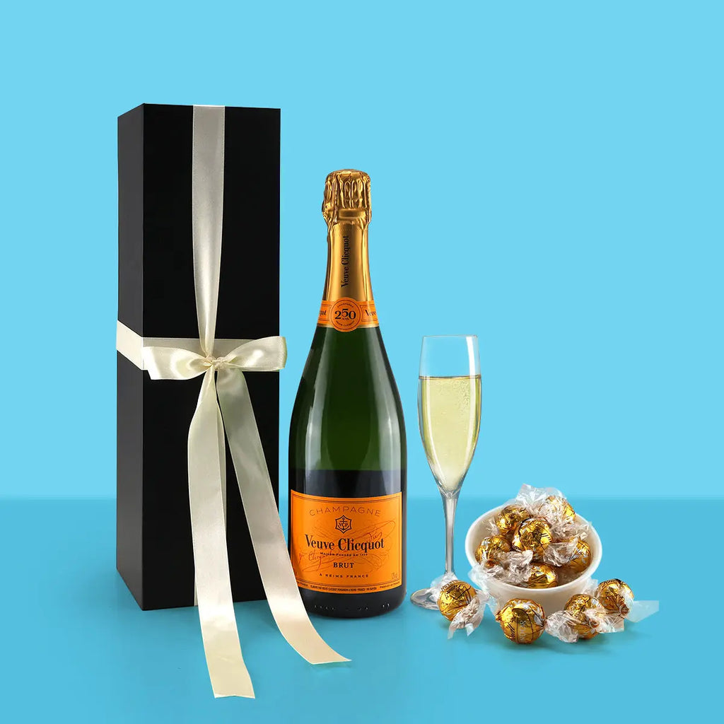 Veuve Clicquot Champagne with Lindt Balls Hamper - Goldelucks Same Day Gift Delivery
