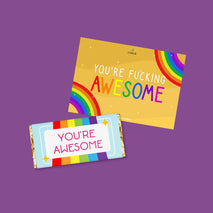 You're Awesome Chocolate & Card Combo - Goldelucks Same Day Gift Delivery