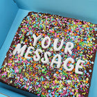 Personalised Letter Loaded Brownie with Rainbow Sprinkles