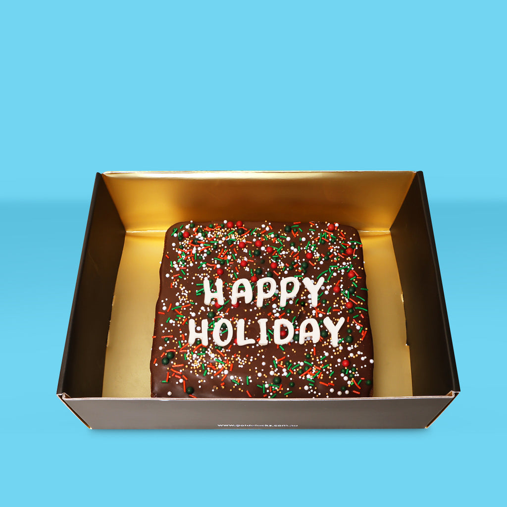 Happy Holidays Loaded Brownie