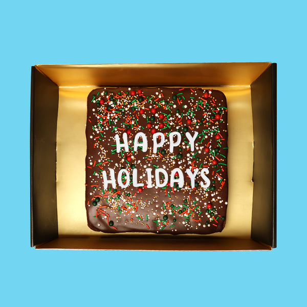 Happy Holidays Loaded Brownie