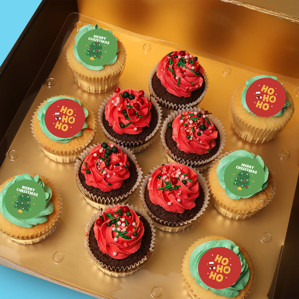 Merry Christmas & Ho Ho Ho Cupcakes