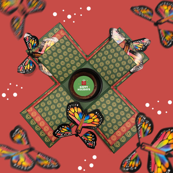 Happy Holidays Cake with Flying Butterflies