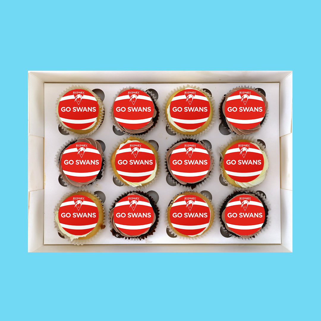 Sydney Swans AFL Cupcakes Same Day Delivery Goldelucks