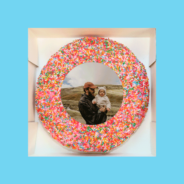 Personalised Strawberry Donut Cake