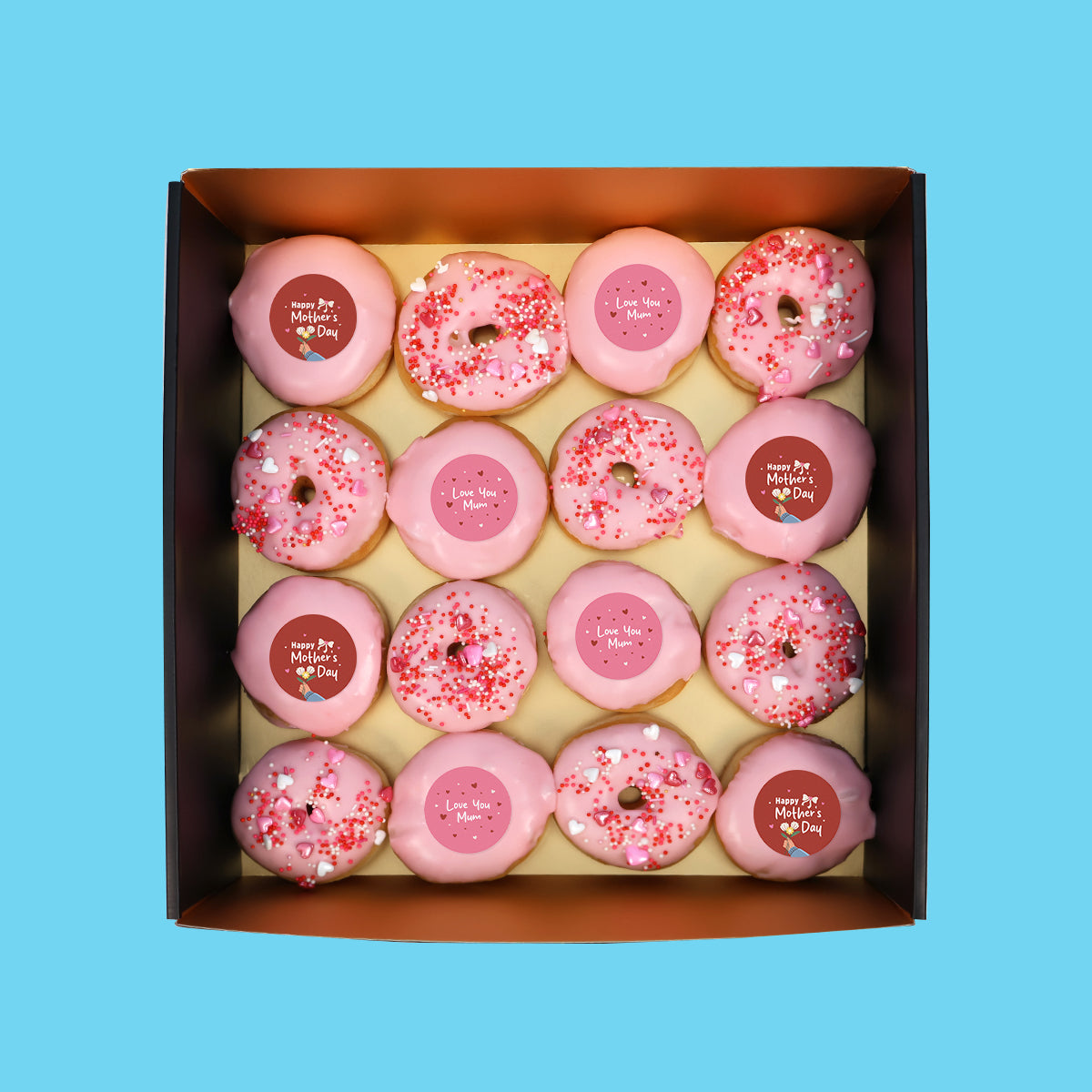 Mother's Day Donut Box with flying butterflies springing out on opening