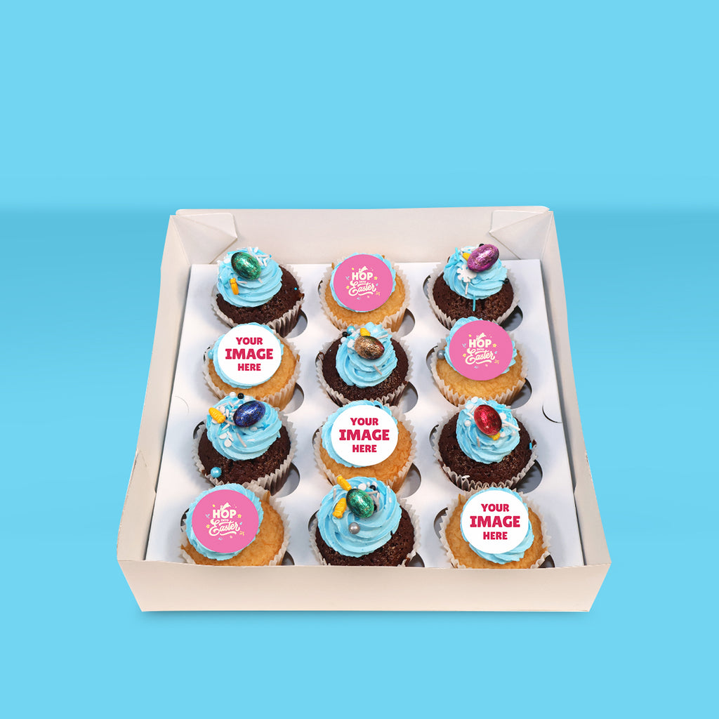 Personalised Hop Into Easter Cupcakes